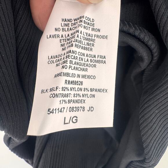 BECCA Modern Edge One Piece Swimsuit Plunge Neck Bathing Suits Size L NWT - Picture 9 of 12